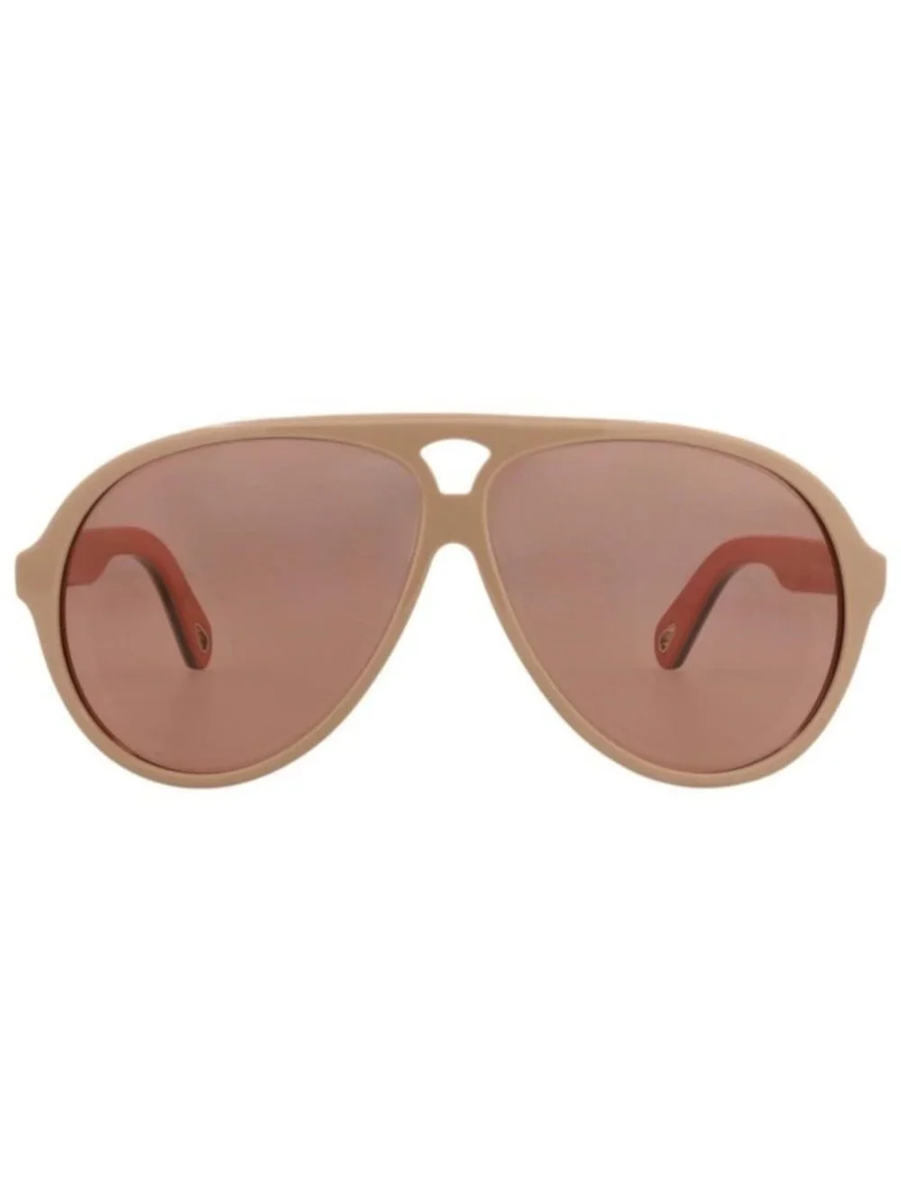 New Chloé Womens Aviator Beige Beige Red Fashion Designer Sunglasses